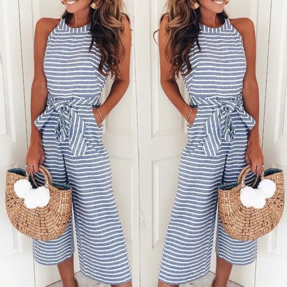 Pants - Blue Stripe Jumper Suite